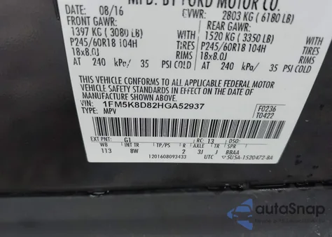 2017 Ford Explorer Xlt from USA, damaged, VIN 1FM5K8D82HGA52937